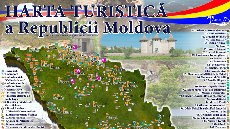 harta turistica a moldovei Vedeți Aici Cum Arată Harta Turistică A Republicii Moldova Observatorul De Nord harta turistica a moldovei