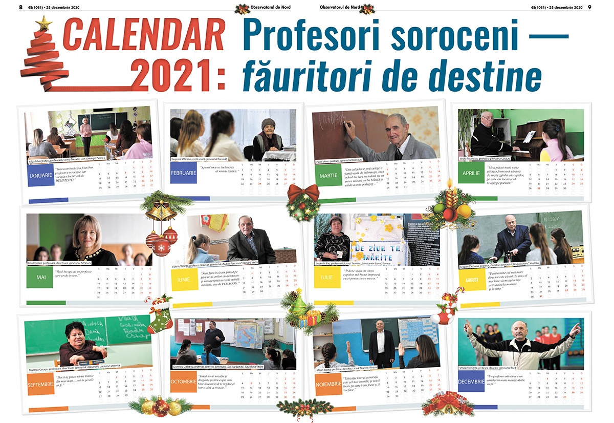 Calendar 2021: Profesori soroceni — făuritori de destine ...