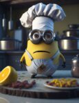 Leonardo_Diffusion_Minion_as_chef_wearing_white_chefs_hat_and_1