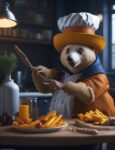 Leonardo_Diffusion_Paddington_as_chef_wearing_white_chefs_hat_0