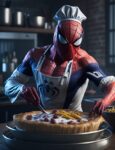 Leonardo_Diffusion_Spider_Man_as_chef_wearing_white_chefs_hat_0
