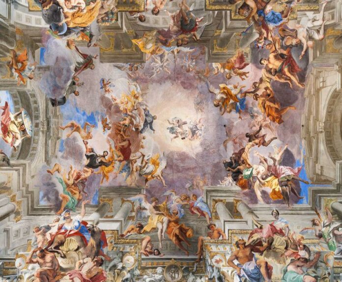 Biserica-superba-cu-tavan-pictat-sub-forma-unei-iluzii-optice.-Daca-l-privesti-din-punctul-corect-ai-senzatia-ca-esti-in-vazduh-printre-ingeri-8