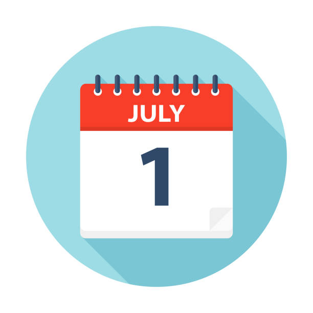 July 1 - Calendar Icon - Vector Illustration