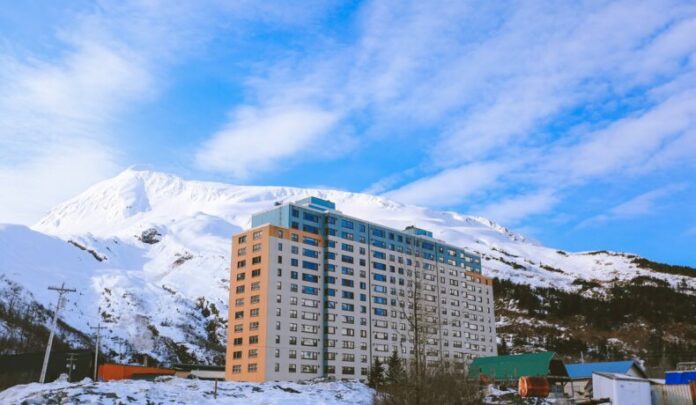 Begich,Towers,Whittier,Alaska,In,Winter
