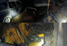 Autoturism cuprins de flăcări pe strada Vasile Stroescu din Soroca