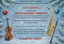 Concert de colinde la Școala de Muzică pentru Copii: „Vestim Nașterea Domnului”