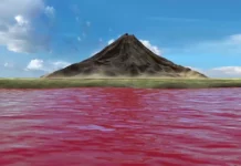 Lacul care pietrifică animalele care beau din el. Doar unii pești pot supraviețui la mal