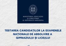 23 martie – 03 aprilie 2026: perioada testării candidaților la examenele naționale de absolvire de gimnaziu și liceu
