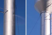 Turnul de apă din satul Iliciovca a fost avariat. Poliția: Găurile au fost produse de gheața căzută pe construcția metalică