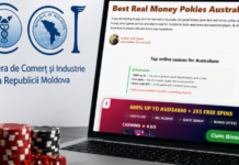 Platforma Camerei de Comerț, folosită pentru promovarea unui casino online