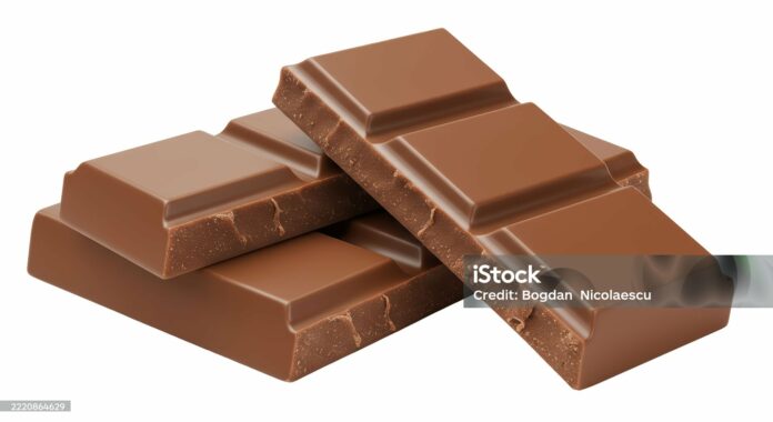 Isolated Stack of Milk Chocolate Bars